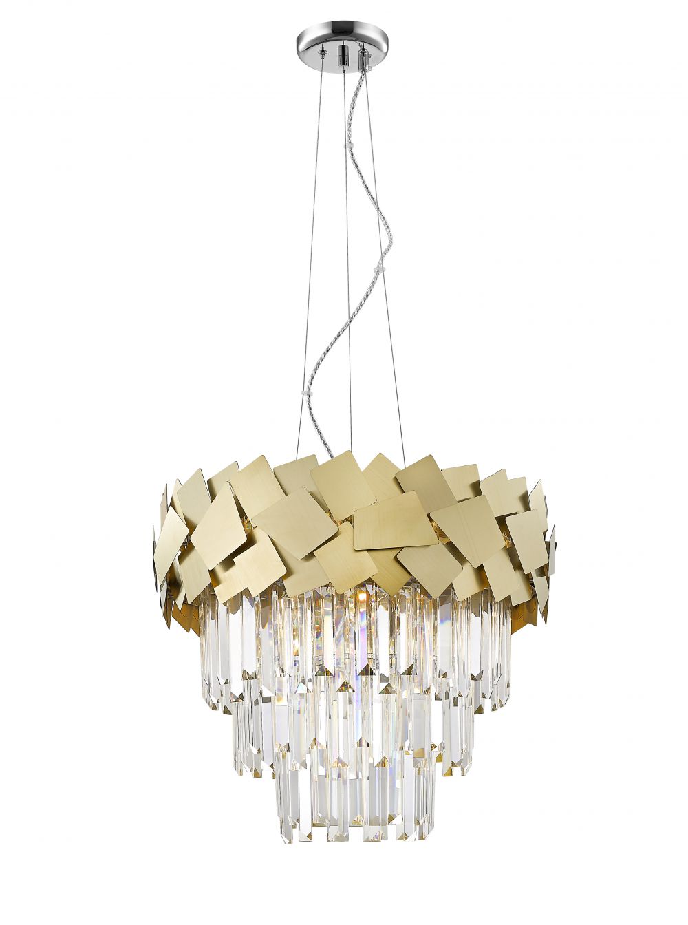 Dijon Crystal Laser Cut Ceiling Light Small/Large Chrome/Gold