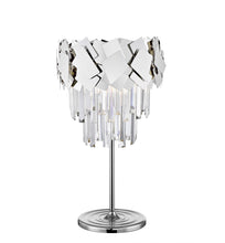 Load image into Gallery viewer, Dijon Crystal Laser Cut Table Lamp Chrome/Gold
