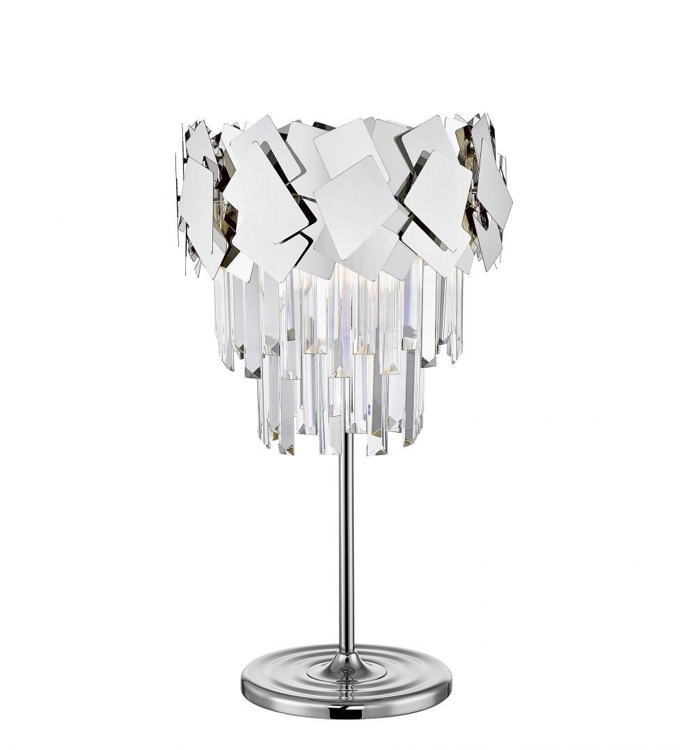 Dijon Crystal Laser Cut Table Lamp Chrome/Gold