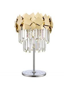 Dijon Crystal Laser Cut Table Lamp Chrome/Gold