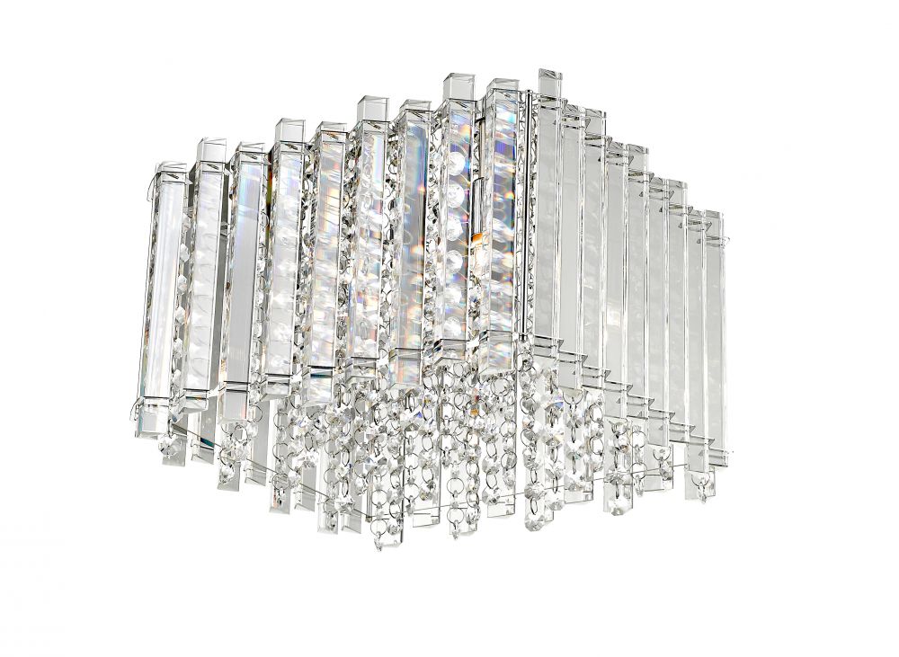 Dublin Square Clear Crystal Flush Small/Medium/Large