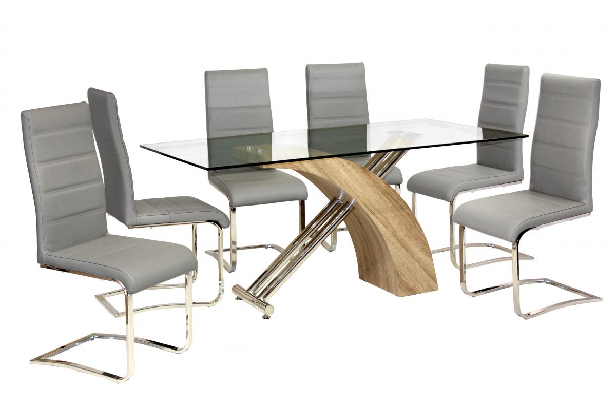 Hailey Dining Table Chrome & Natural