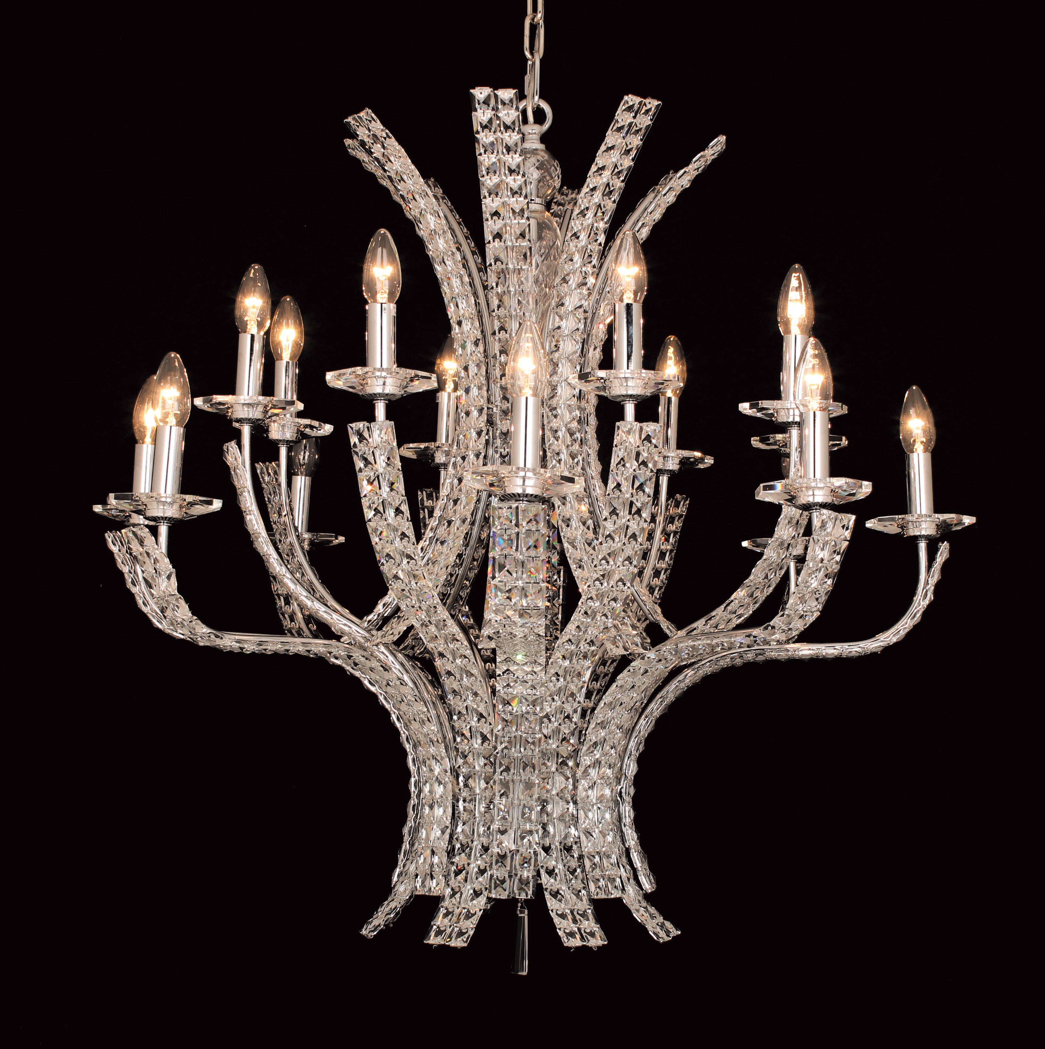 Fez Crystal Chrome Chandelier Small