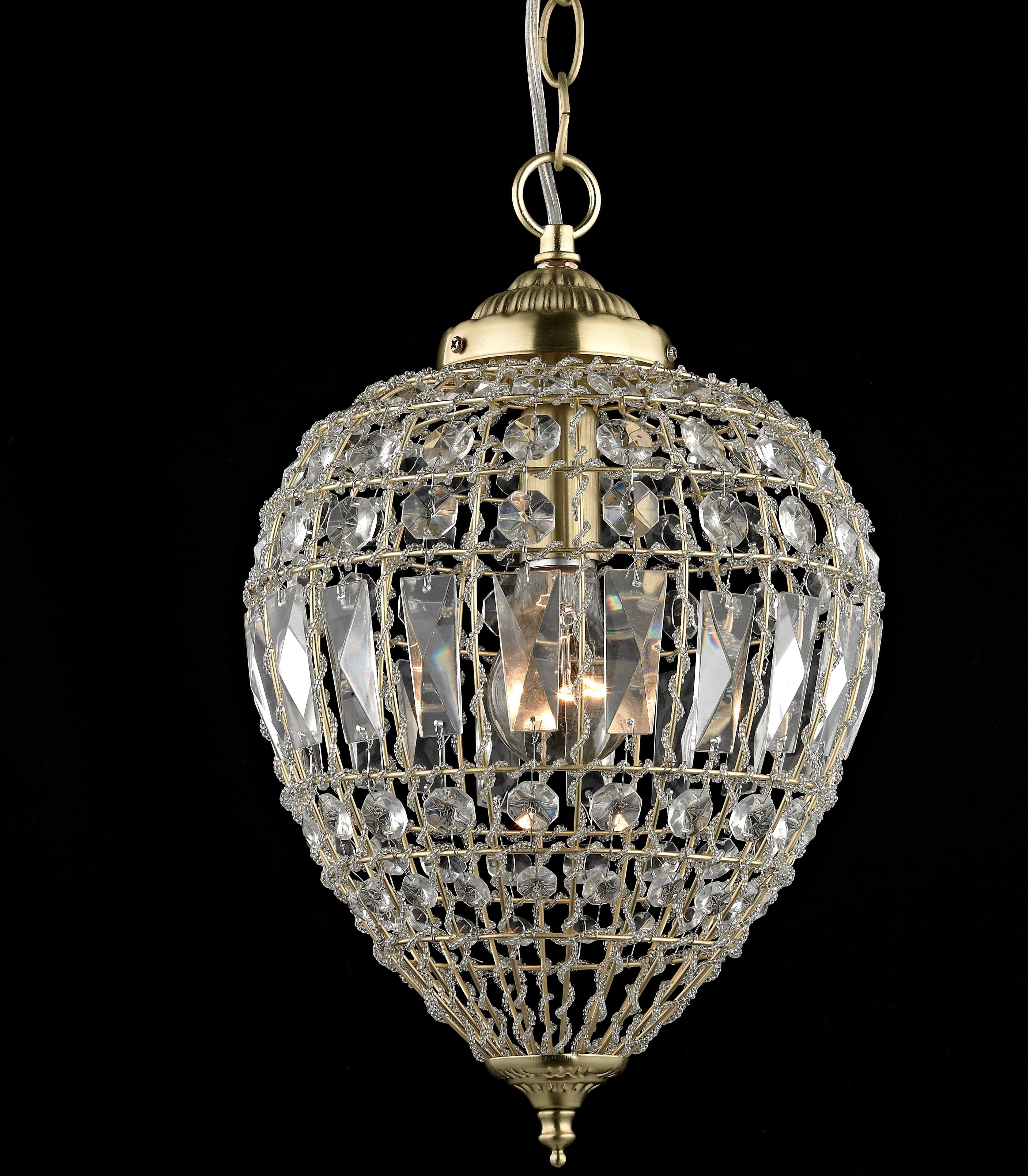 Clayton Bead Satin Brass Pendant Small/Large