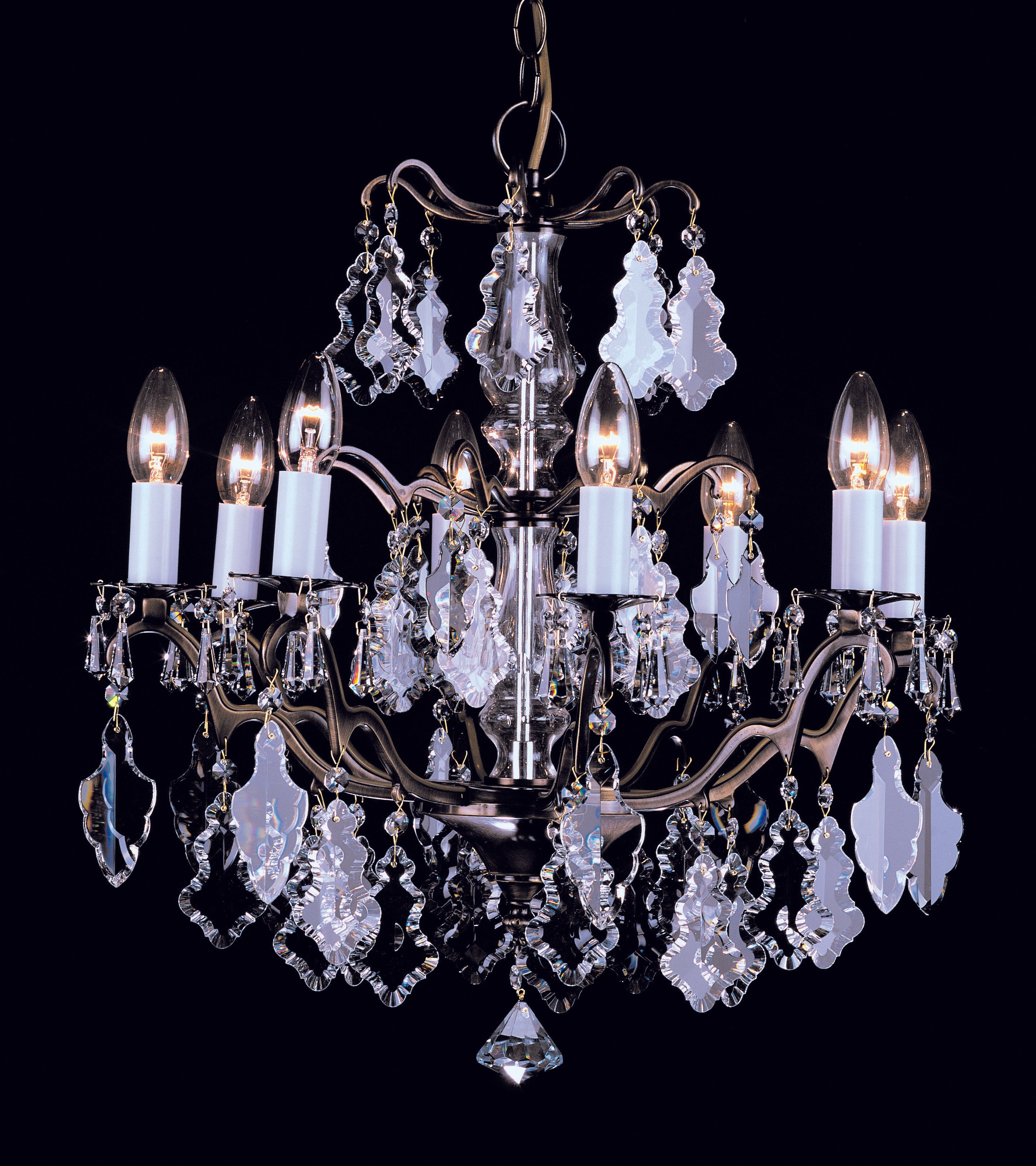 Harlem Antique Brass/Polished Brass & Crystal Chandelier S/M/L/XL
