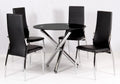Emma Chrome & Glass Dining Table Black/Clear