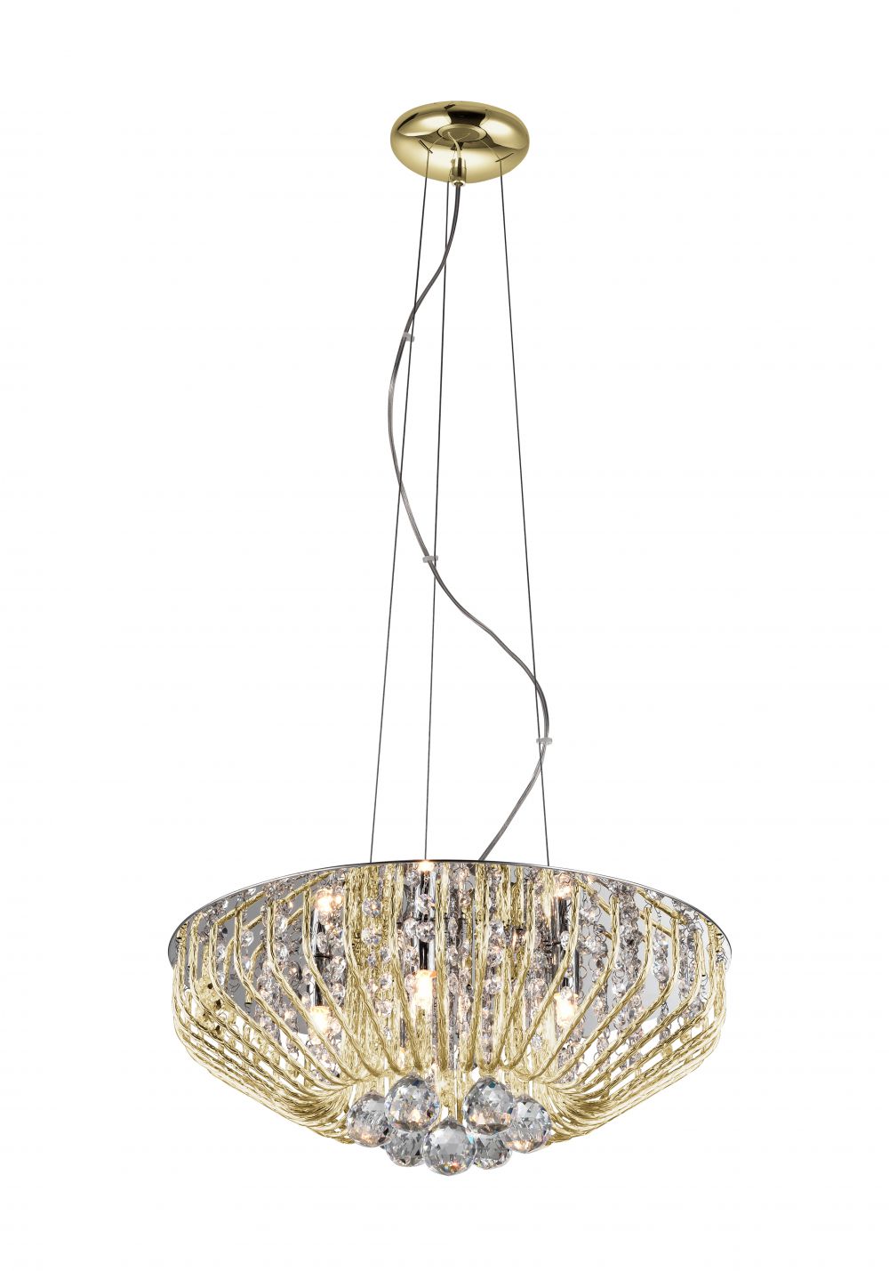 Delhi Crystal Pendant Small/Medium/Large Chrome/Gold