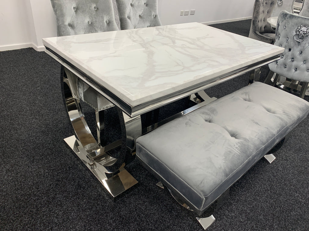 Chelsea Marble Dining Table- Grey or White Top Options