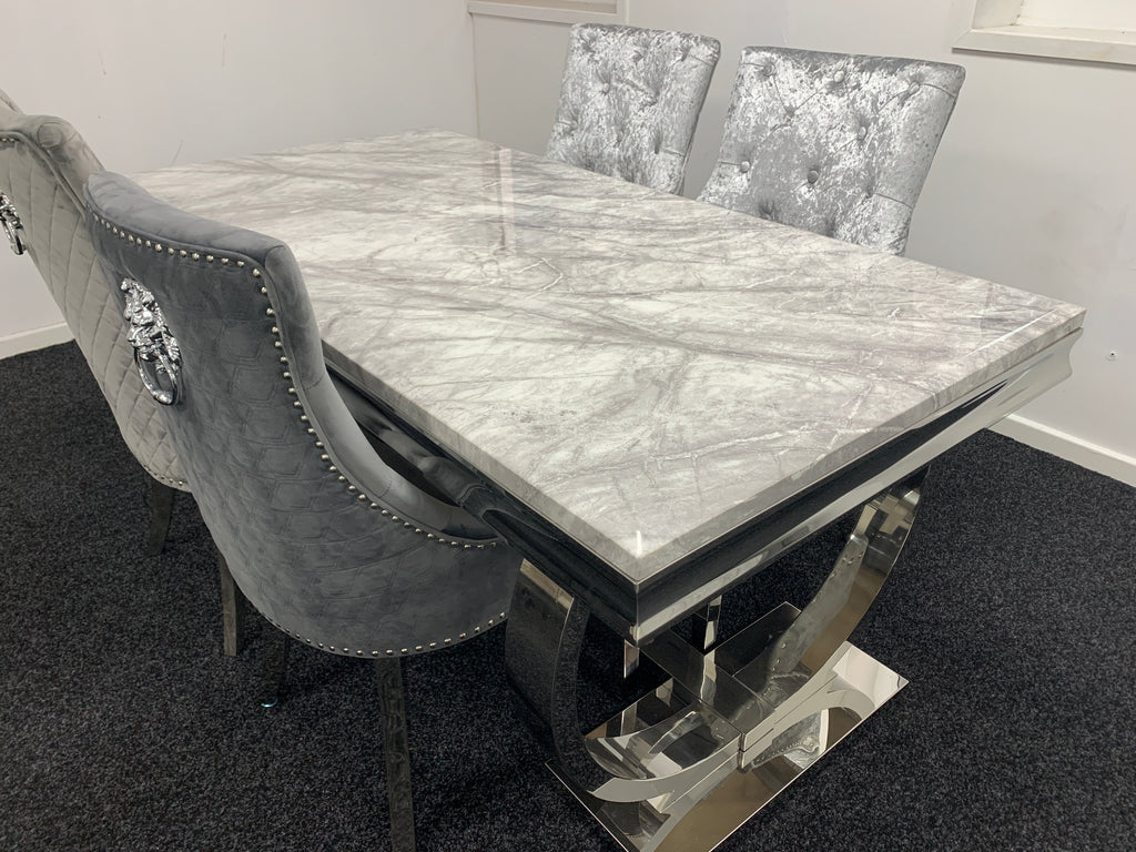 Chelsea Marble Dining Table- Grey or White Top Options