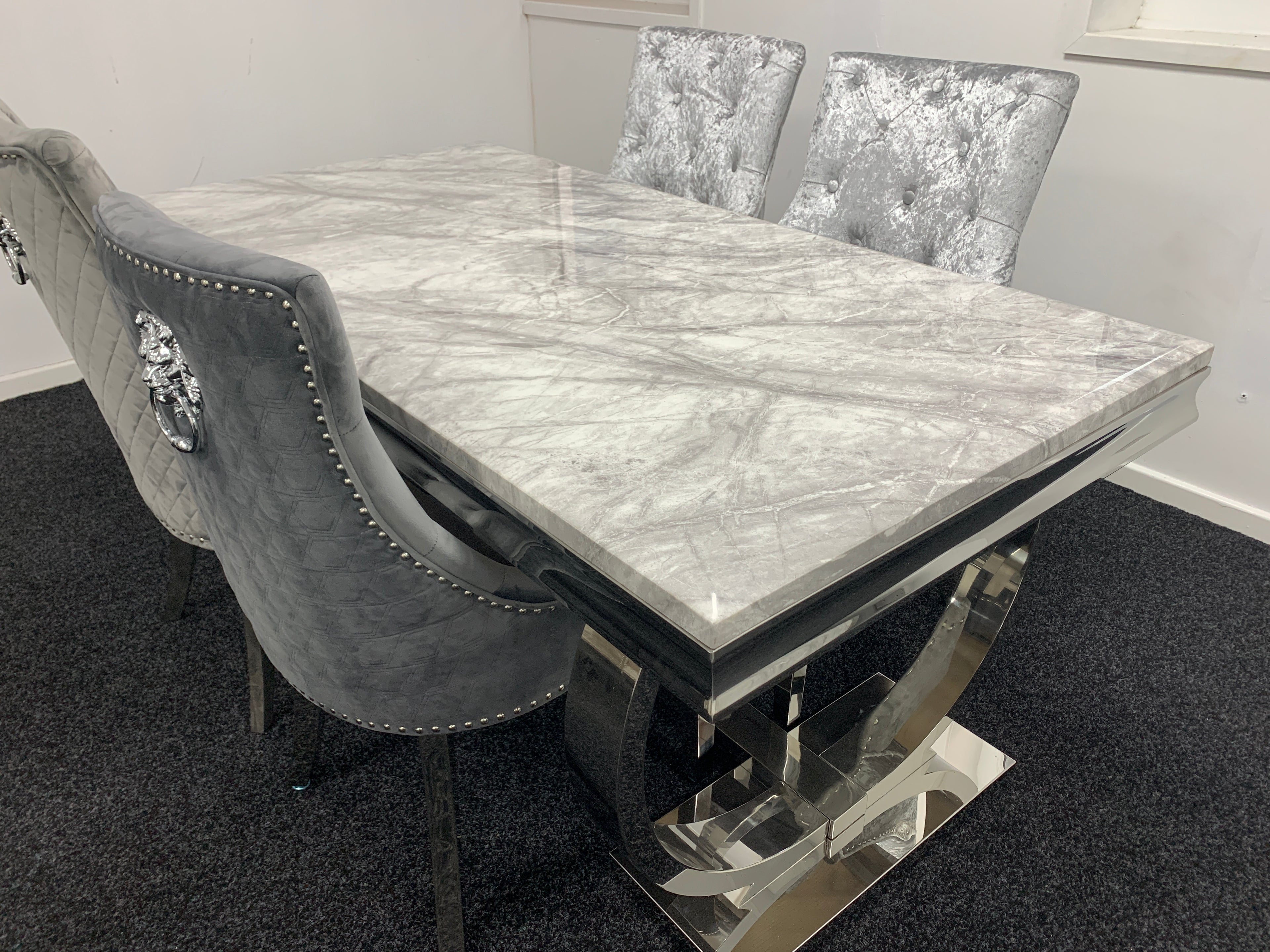 Chelsea Marble Dining Table- Grey or White Top Options