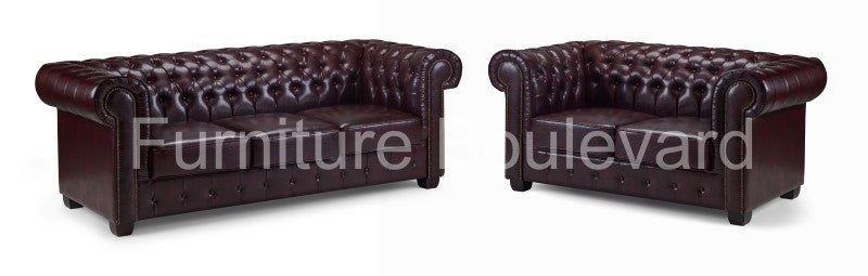 Beryl Bonded Leather Sofa/Armchair - Antique Brown
