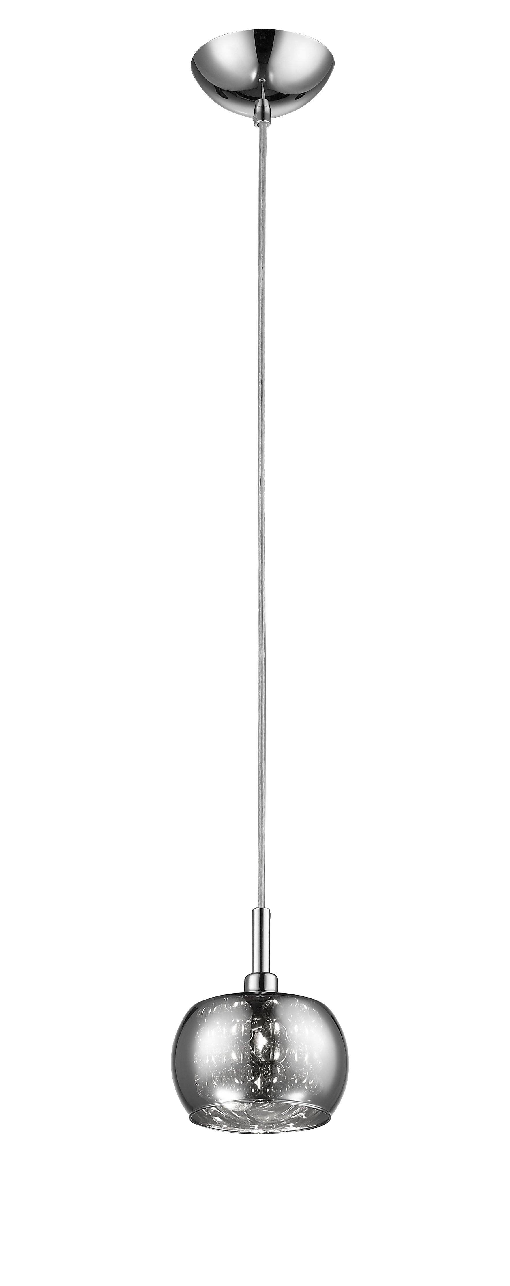 Esla Glass With Beads Chrome Pendant