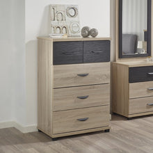 Load image into Gallery viewer, Domonic 3+2 chest of Drawers - Sonoma Oak With curved Handles
