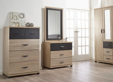 Load image into Gallery viewer, Domonic Bedside With 3 drawers - Sonoma Oak With curved Handles
