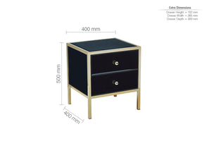 Lulu 2 Drawers Bedside Table