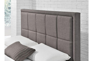 Stunning Soft Grey Hannover Deep Cushioned Headboard Ottoman Bed