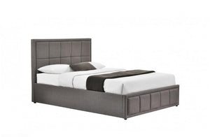 Stunning Soft Grey Hannover Deep Cushioned Headboard Ottoman Bed