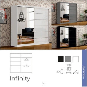 Infinity Wardrobe Various Sizes - Available in White, Black, Oak or Grey