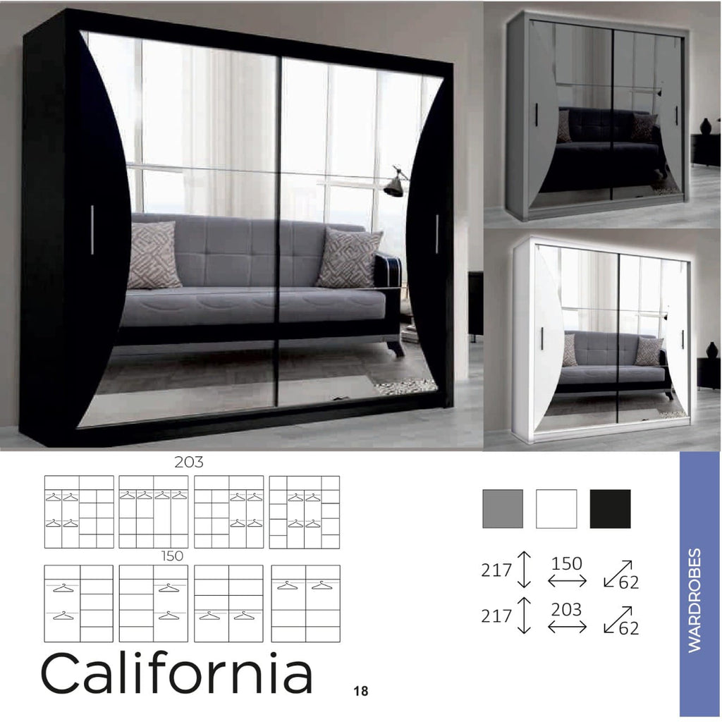 California Wardrobe Various Sizes - Available in White, Black or Grey