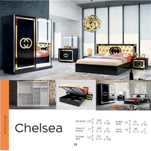 Load image into Gallery viewer, Chelsea Bedroom Set - Wardrobe, Dresser &amp; Mirror, x2 Bedside Tables and a Storage (Ottoman) Bed
