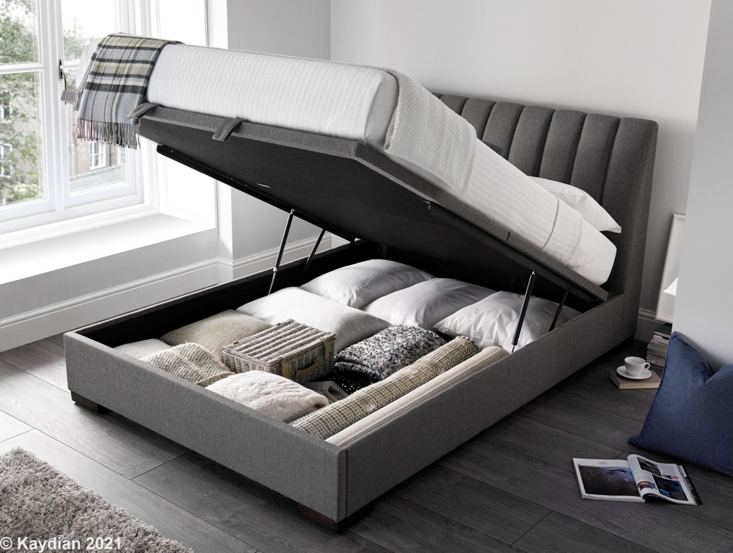 Lanchester Storage Bed - Available in Velvet Pume or Elephant Grey