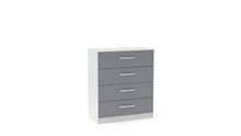 Load image into Gallery viewer, Lynx 4 Drawer Chest - Available in Grey, White, Black, Grey &amp; White
