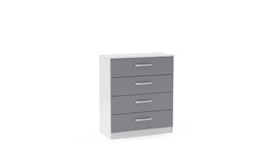 Lynx 4 Drawer Chest - Available in Grey, White, Black, Grey & White