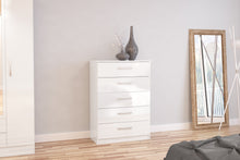 Load image into Gallery viewer, Lynx 5 Drawer Chest - Available in Grey, White, Black, Grey &amp; White, Black &amp; Walnut
