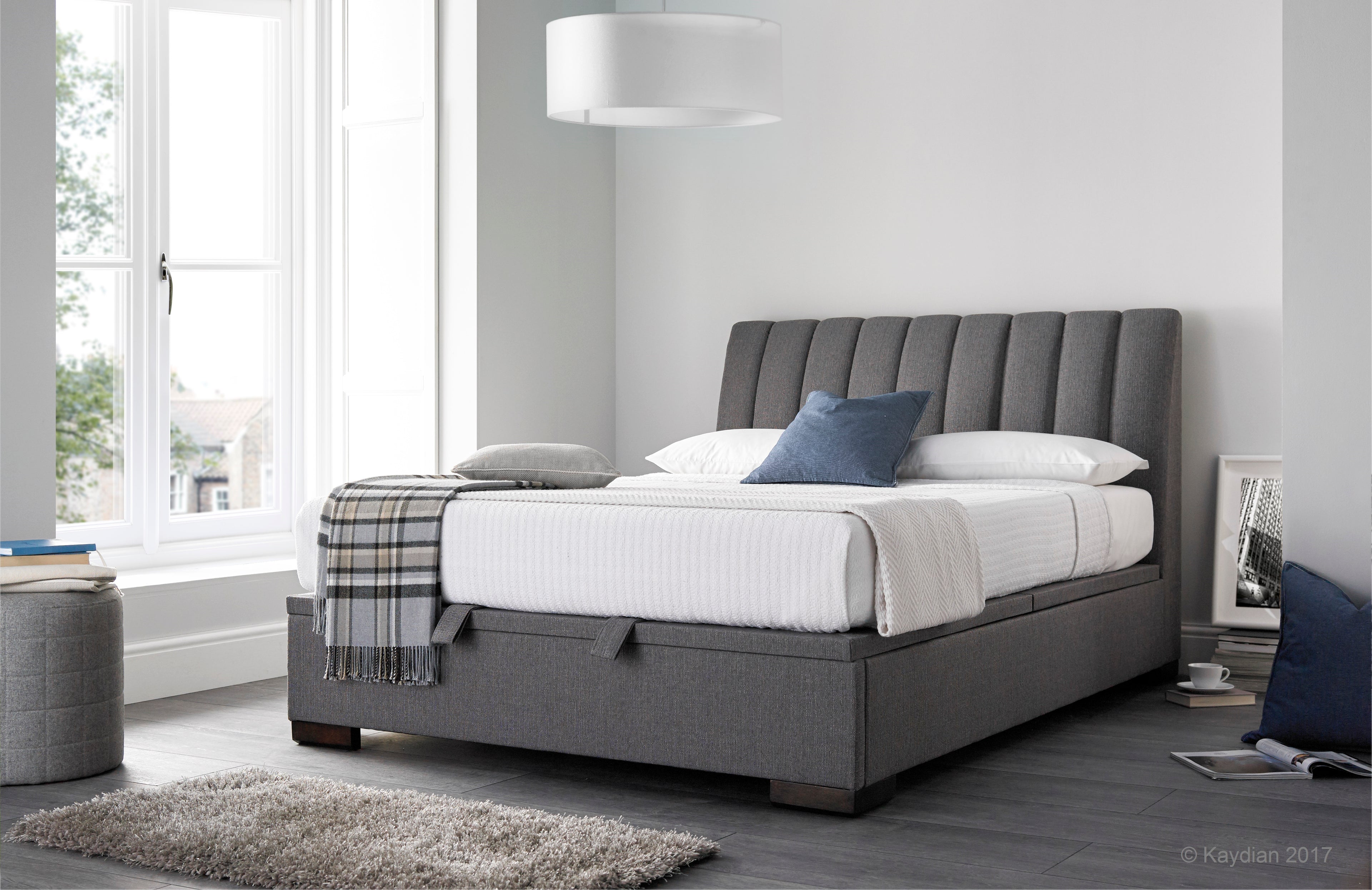 Lanchester Storage Bed - Available in Velvet Pume or Elephant Grey