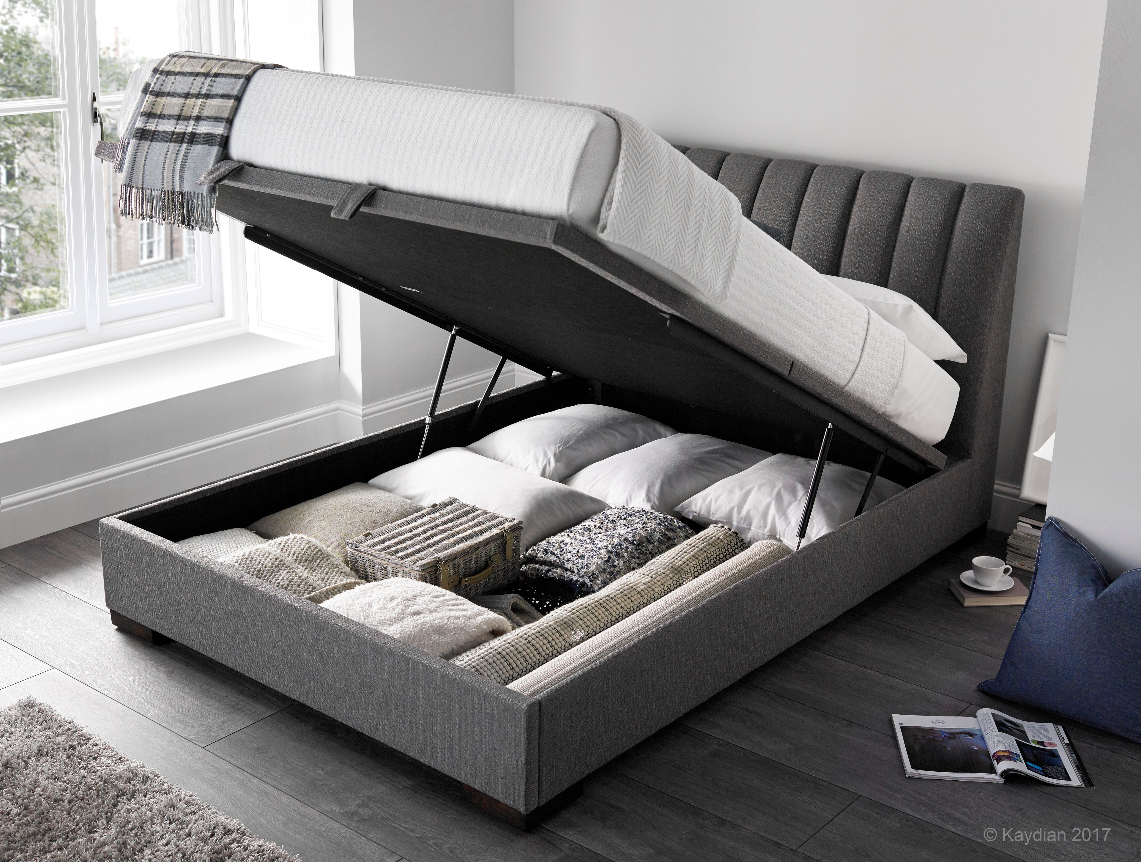 Lanchester Storage Bed - Available in Velvet Pume or Elephant Grey