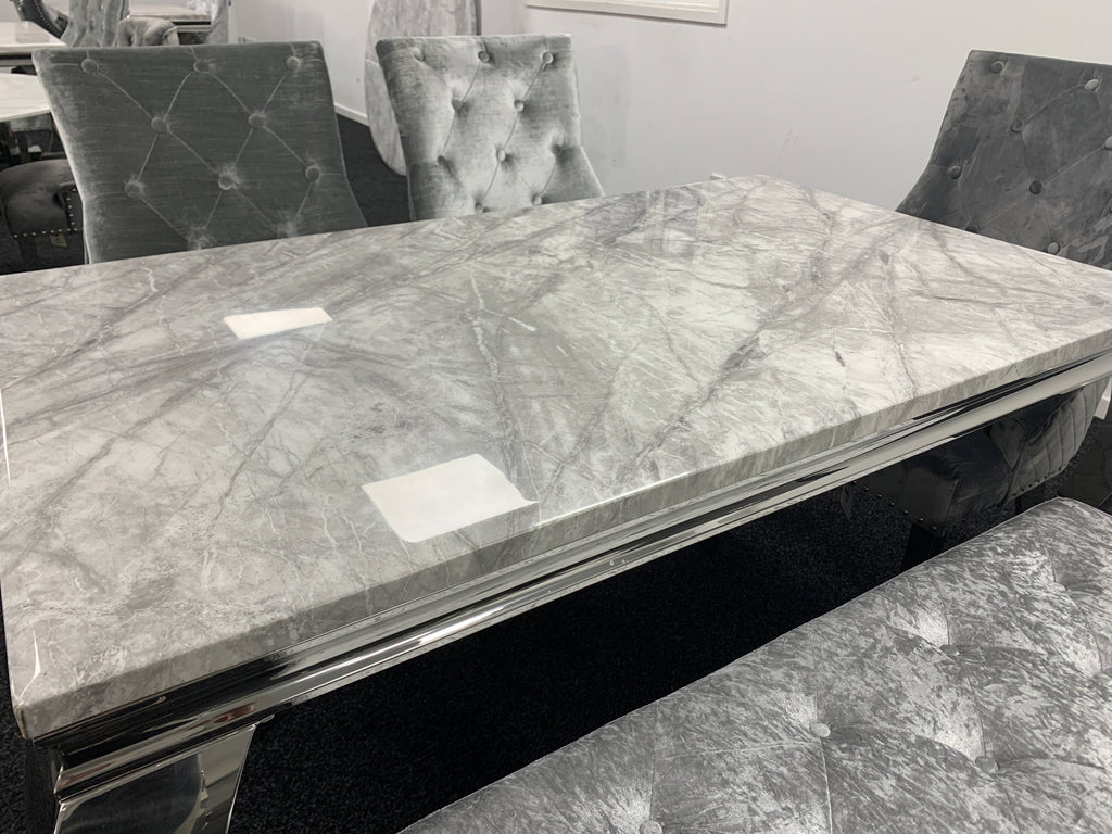 Lewis Stone Dining Table With Marble Design - Available in Multiple Sizes