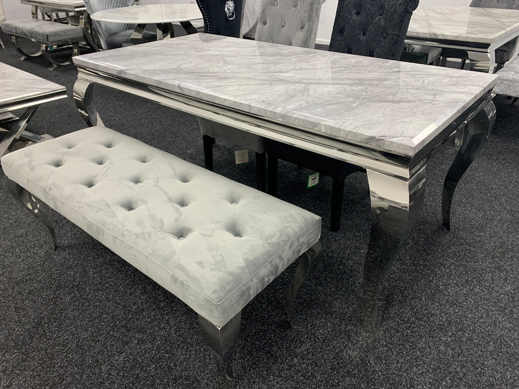 Lewis Stone Dining Table With Marble Design - Available in Multiple Sizes