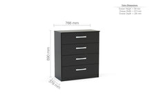 Load image into Gallery viewer, Lynx 4 Drawer Chest - Available in Grey, White, Black, Grey &amp; White
