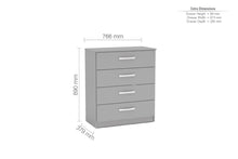 Load image into Gallery viewer, Lynx 4 Drawer Chest - Available in Grey, White, Black, Grey &amp; White
