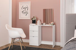 Madison 3 Drawer Dressing Table & Mirror - White