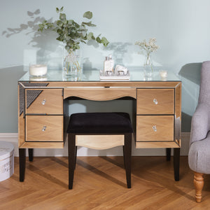 Palermo 4 Drawer Dressing Table - Mirrored/Glass