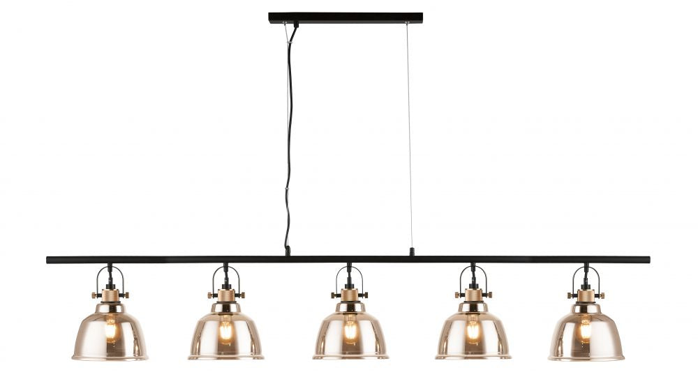 Camden Glass Bar Light Gold/Smoked Glass