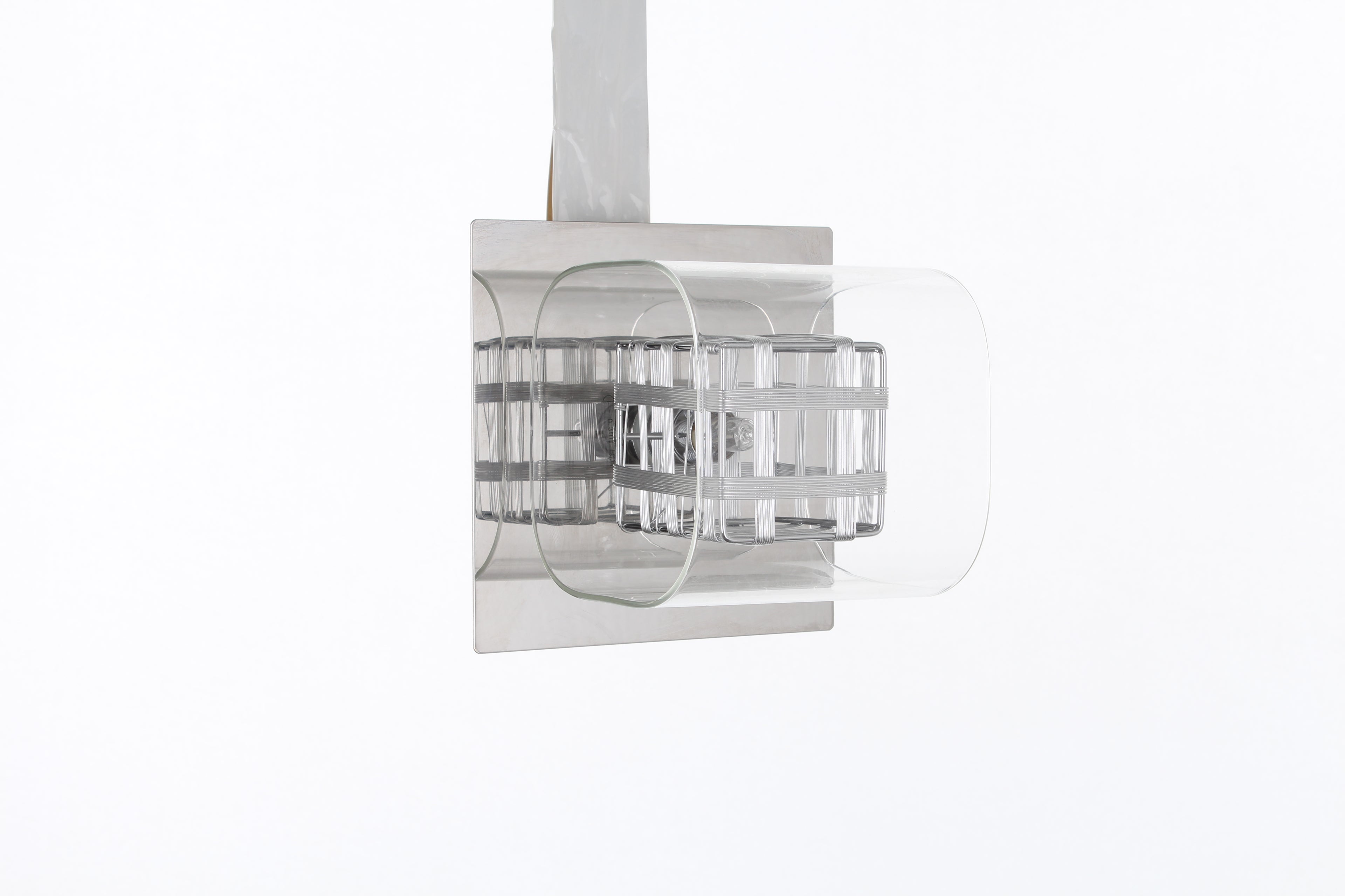 Carrington Glass/Weaved Cube Wall Light Chrome/Gold