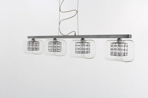 Carrington Glass Cube Bar Light Chrome 4light