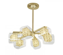 Load image into Gallery viewer, Carrington Glass Weaved  Wire Cube Light Gold
