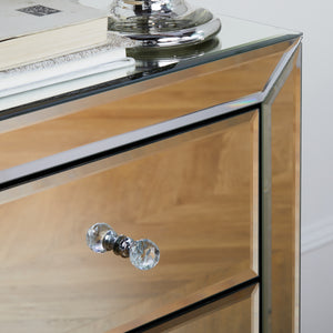 Palermo 4 Drawer Dressing Table - Mirrored/Glass