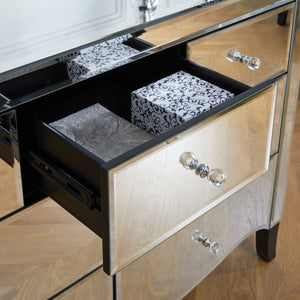 Palermo 4 Drawer Dressing Table - Mirrored/Glass