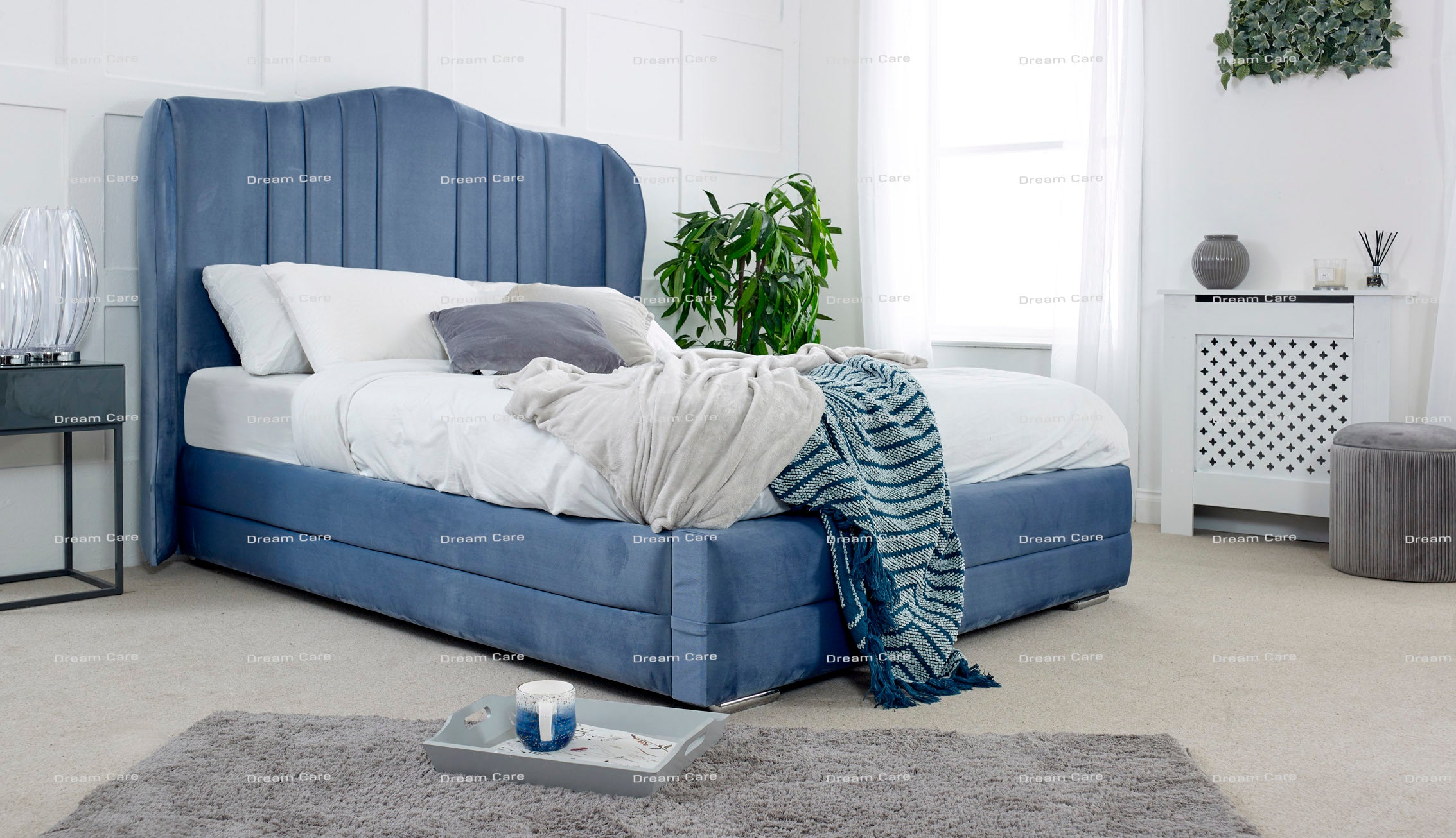Designer Bed - Ottoman/Non-Ottoman - Multiple Colour Option