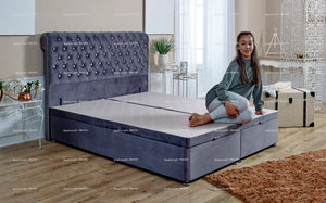 Sleigh (Divan) Bed - Ottoman/Non-Ottoman - Multiple Colour Option