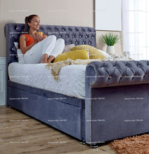 Load image into Gallery viewer, Sleigh (Divan) Bed - Ottoman/Non-Ottoman - Multiple Colour Option
