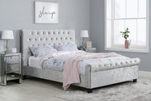 Load image into Gallery viewer, Sienna Fabric Bed Steel Crushed Velvet - Small-Double, Double &amp; KingSize Options Available
