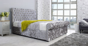 Sleigh (Divan) Bed - Ottoman/Non-Ottoman - Multiple Colour Option