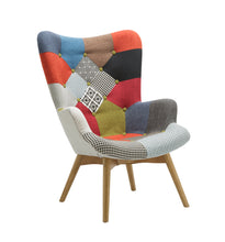 Load image into Gallery viewer, Patchwork Chair &amp; Footstool - Multi Coloured
