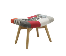 Load image into Gallery viewer, Patchwork Chair &amp; Footstool - Multi Coloured
