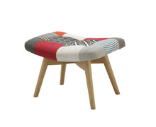 Load image into Gallery viewer, Patchwork Chair &amp; Footstool - Multi Coloured
